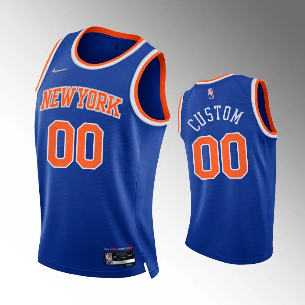 Knicks Blue Custom Jersey nike icon