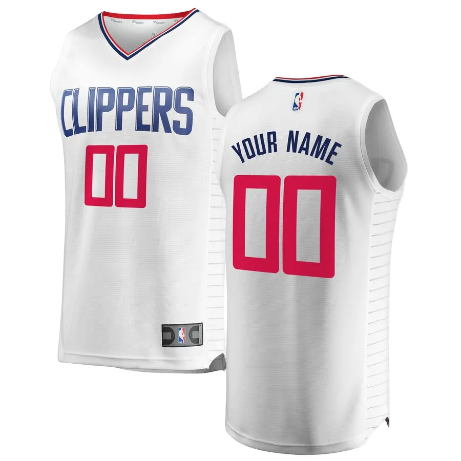 fanatics Clippers White Custom Jersey