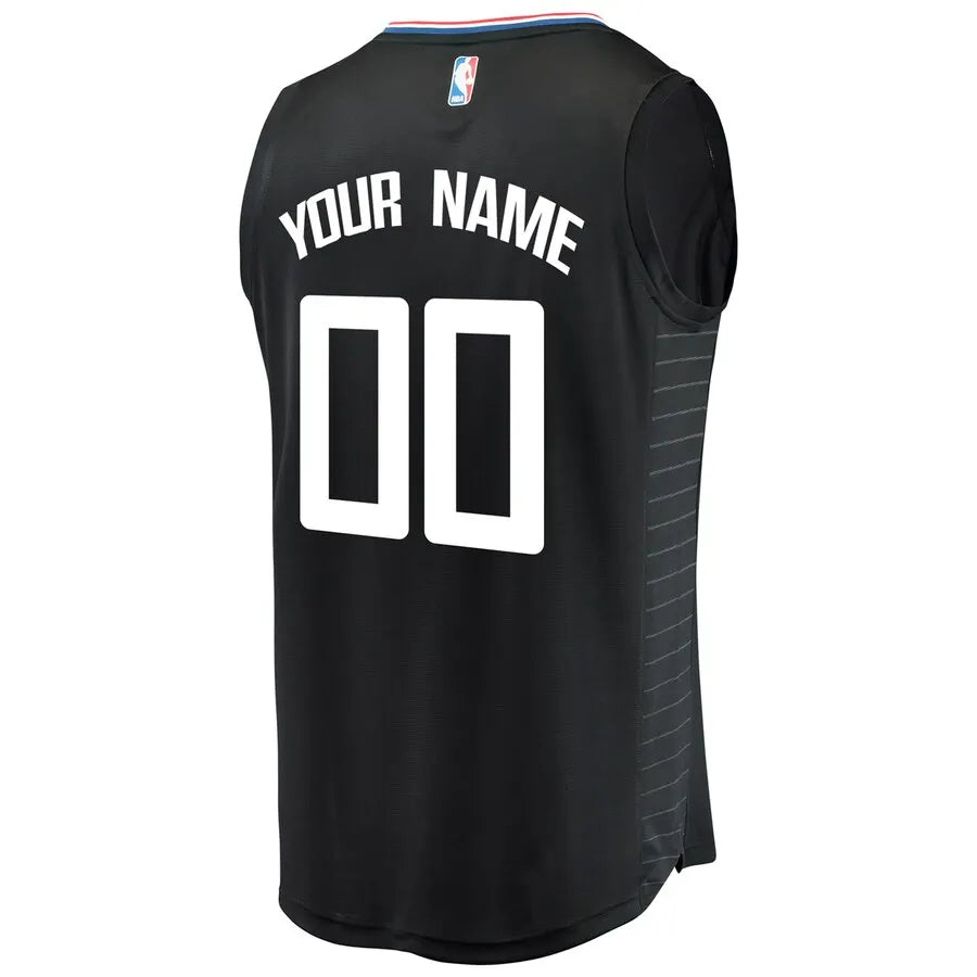fanatics Clippers Black Custom Jersey - Hình 2