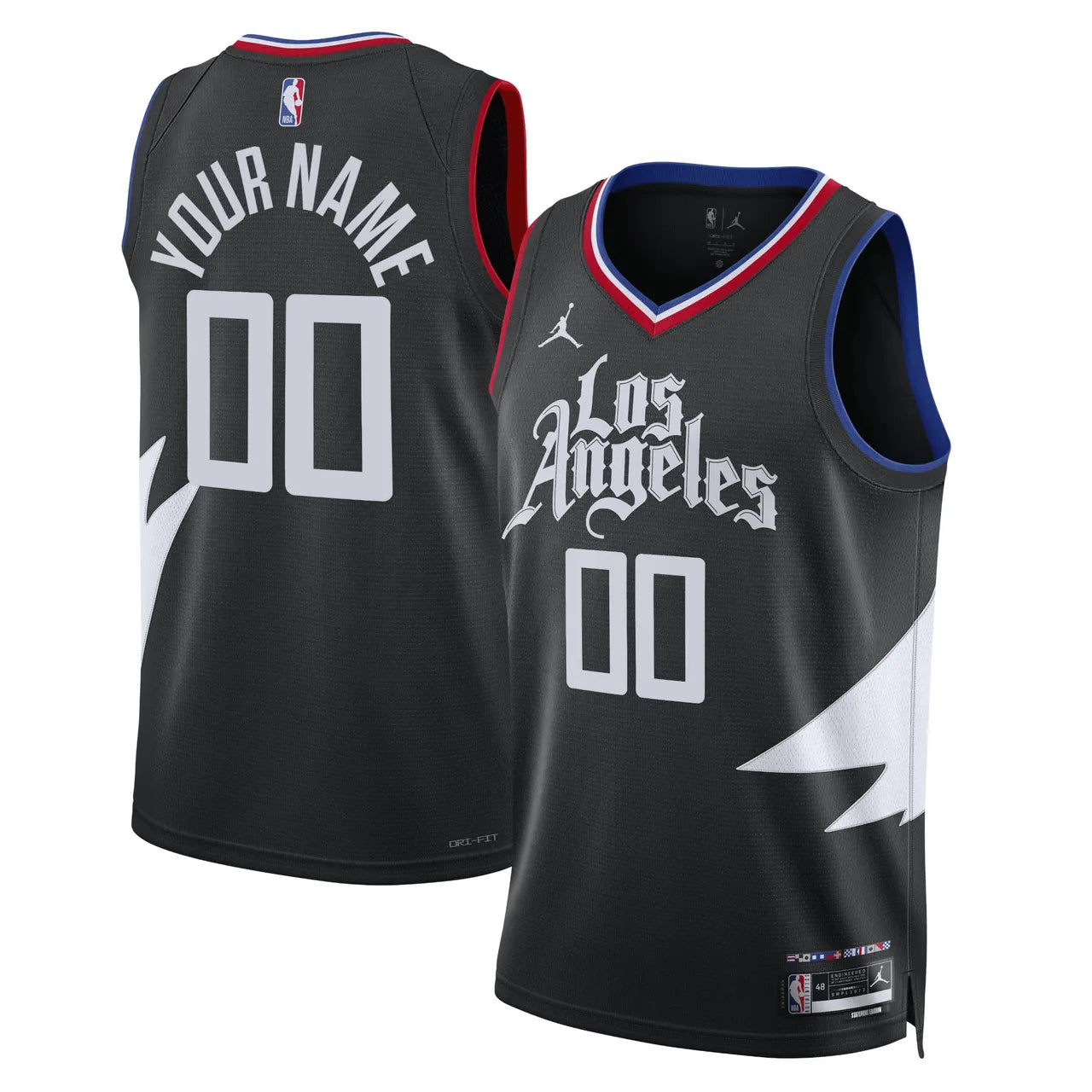 Clippers Black Statement Custom Jersey