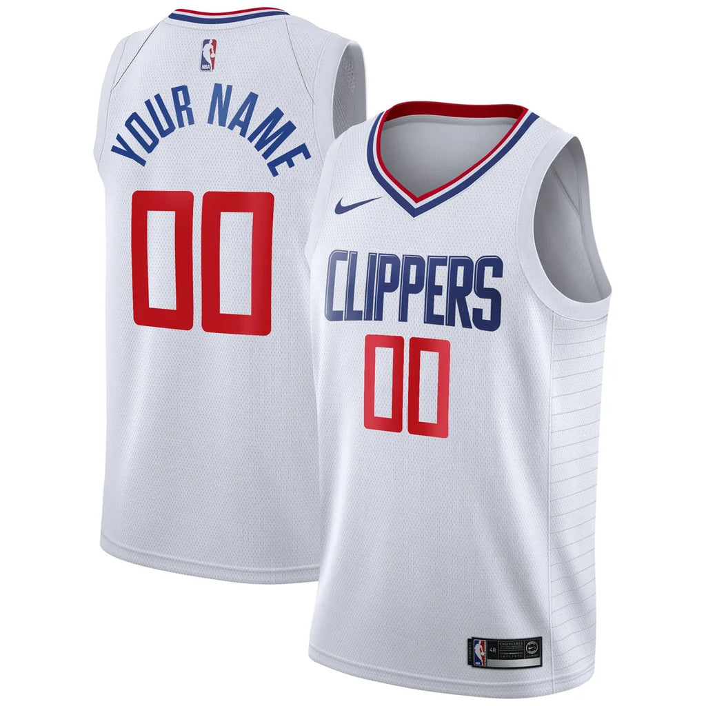 Clippers White Custom Jersey nike association