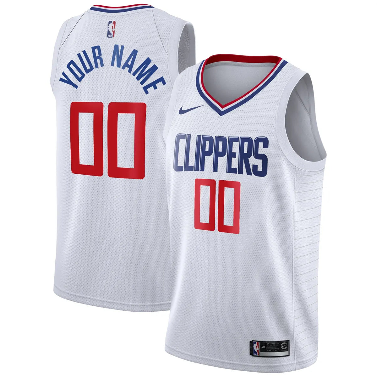 Clippers White Custom Jersey nike association
