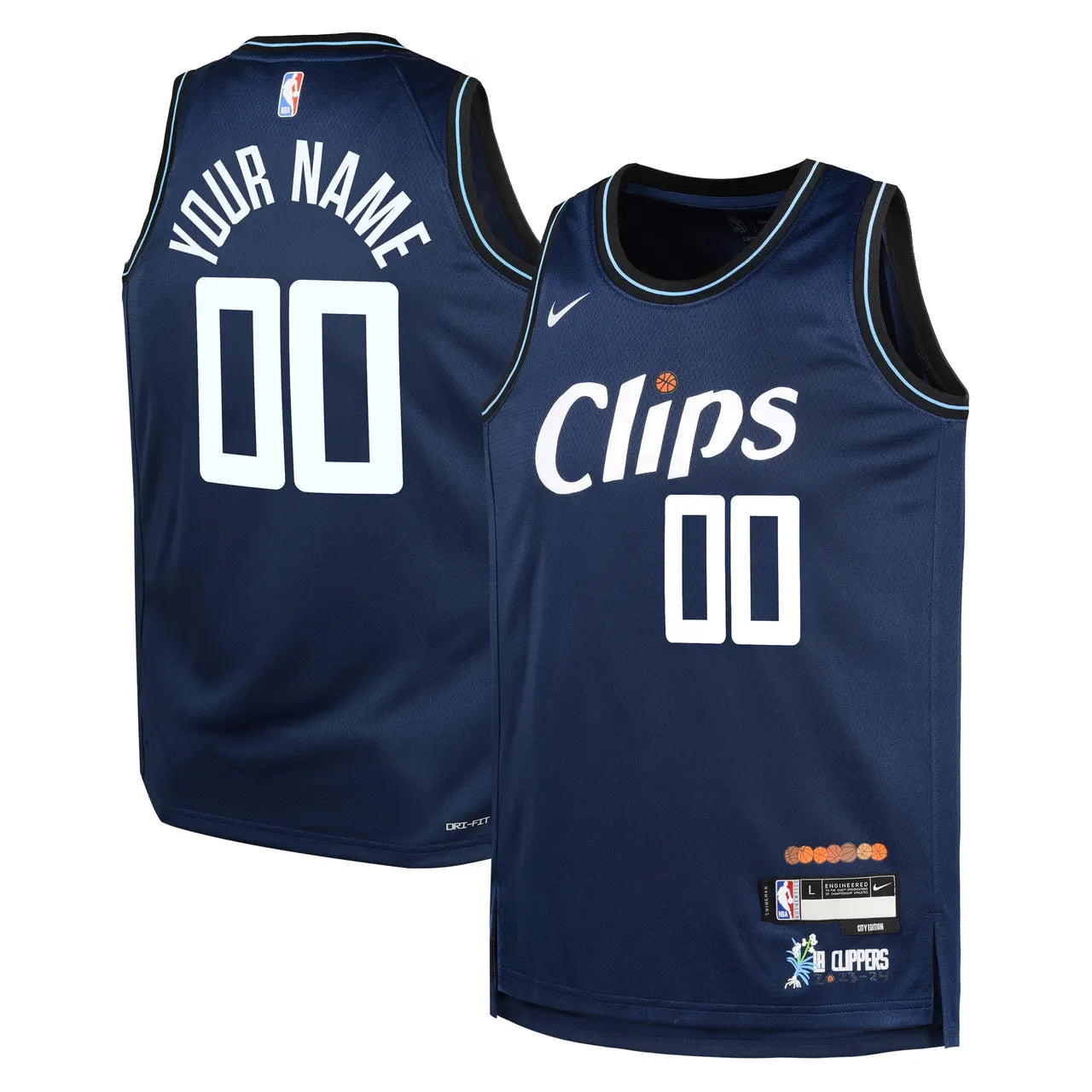 Clippers Navy Custom Jersey nike