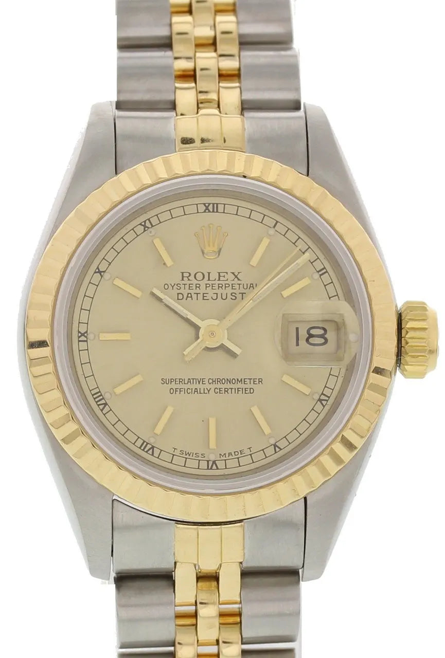 two tone Rolex Datejust Champagne Dial