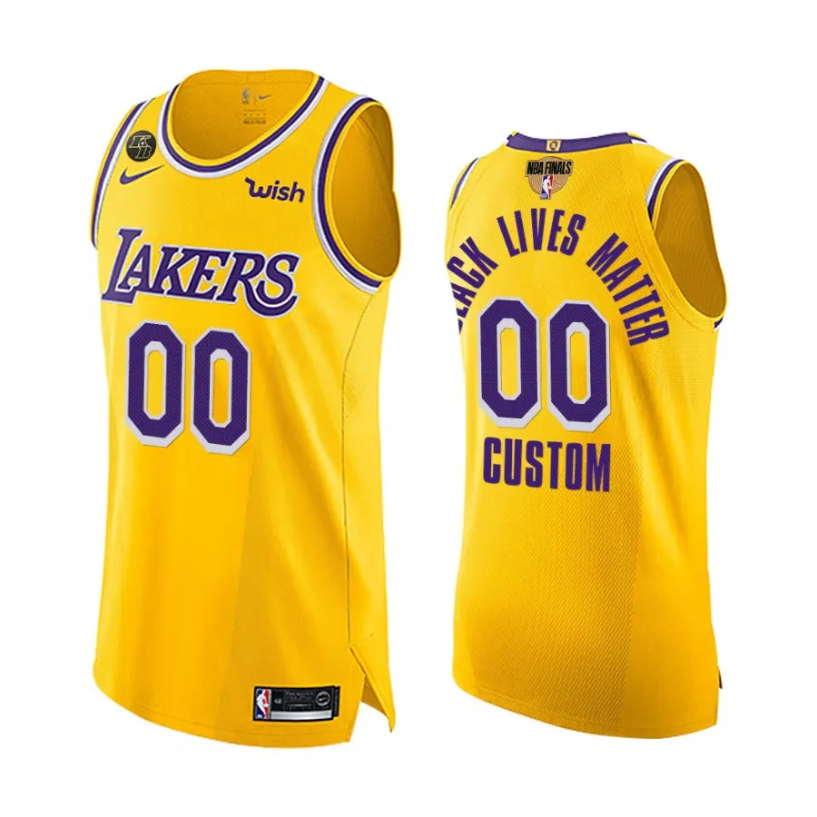 nike black Lakers Gold Custom Jersey