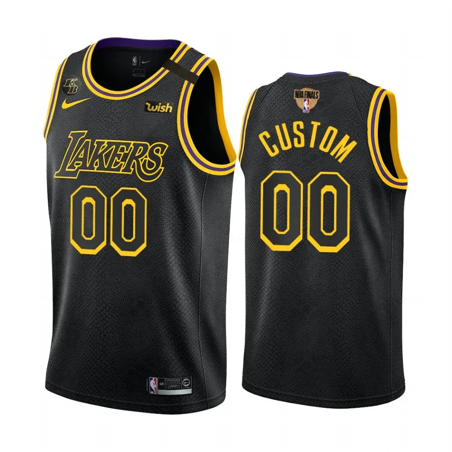 Lakers Black Snakeskin Custom Jersey