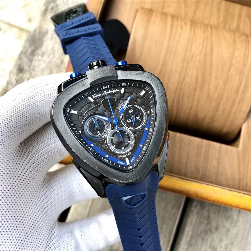 Lamborghini Blue Rubber Chronograph