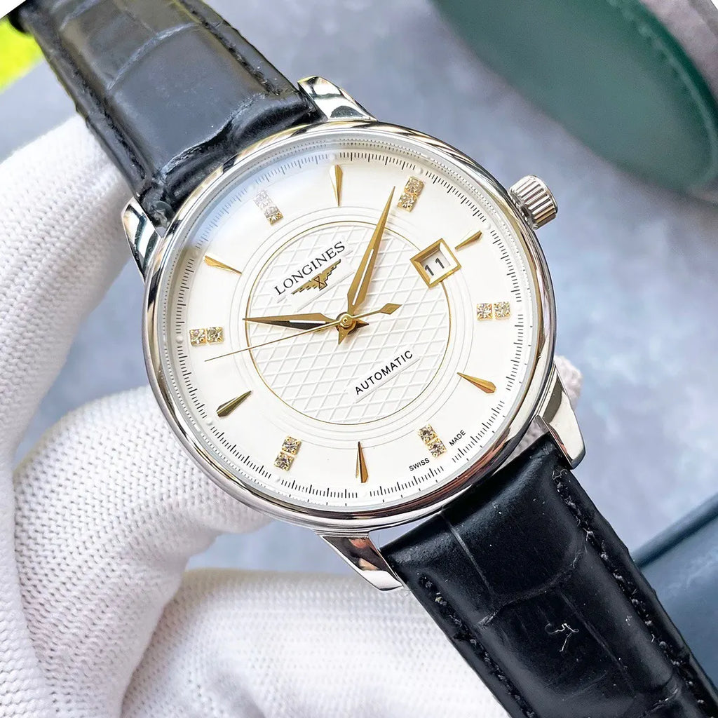 Longines Diamond Dial Leather Watch - Hình 3