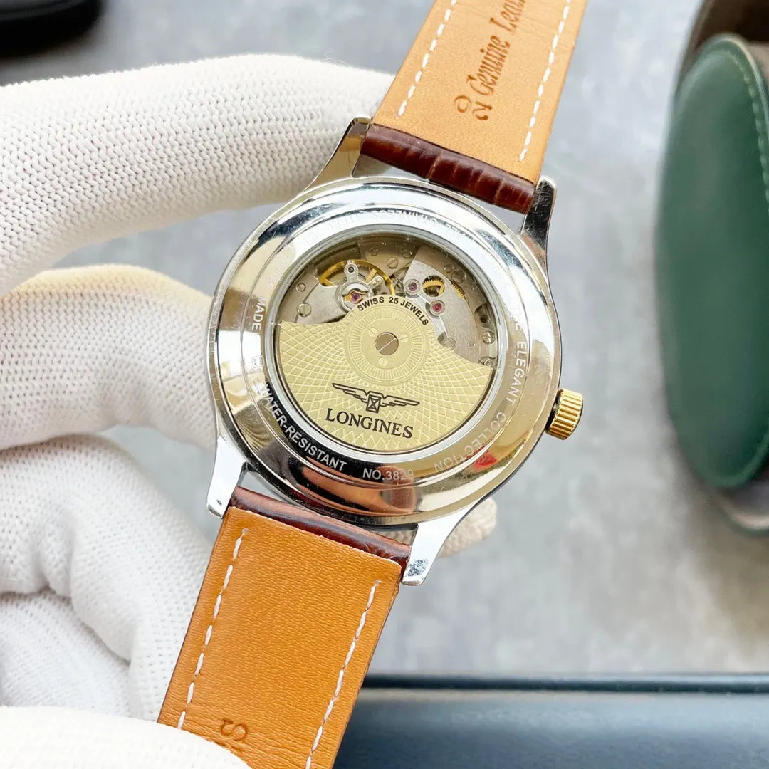Longines Black Dial Leather - Hình 2
