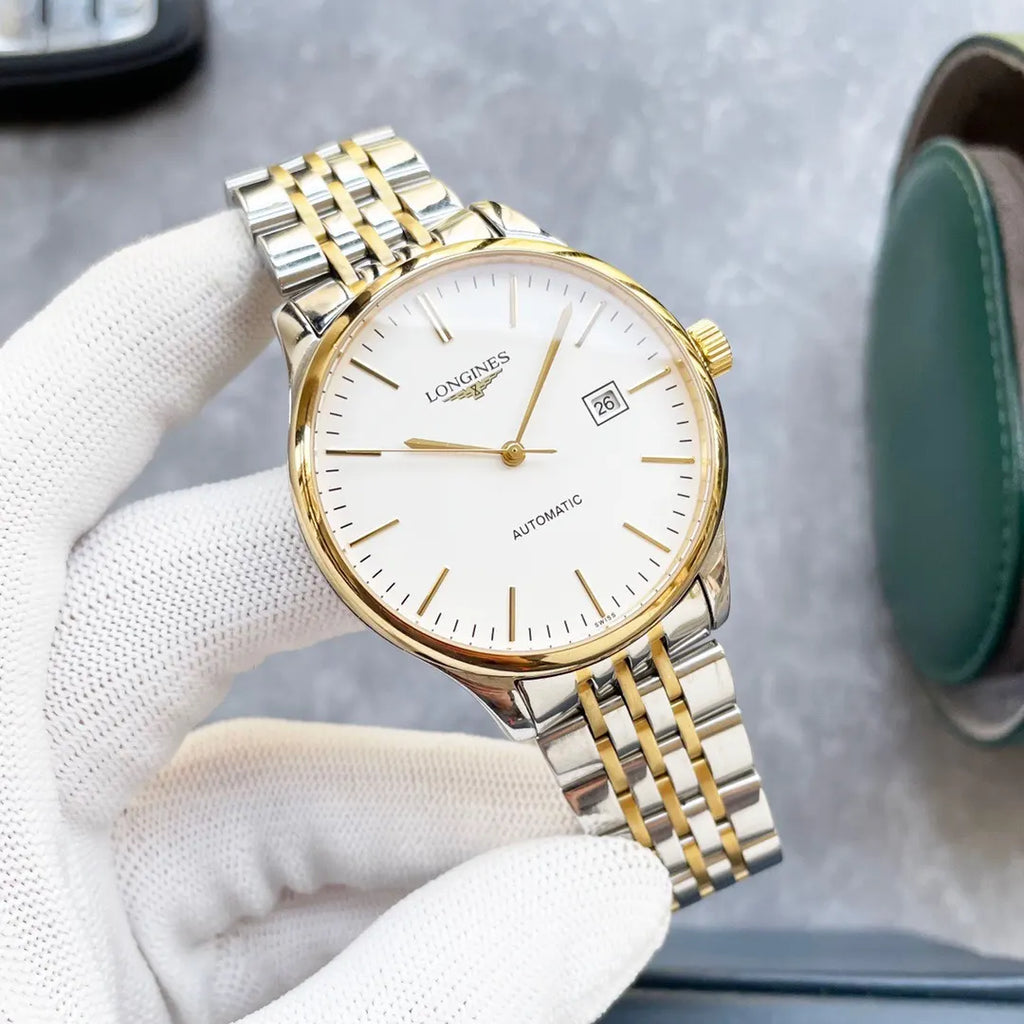 white Longines Elegant Two-Tone