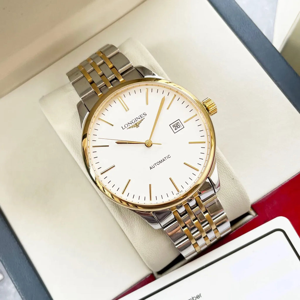 white Longines Elegant Two-Tone - Hình 3