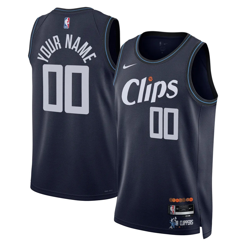 nike Clippers Navy Custom Jersey