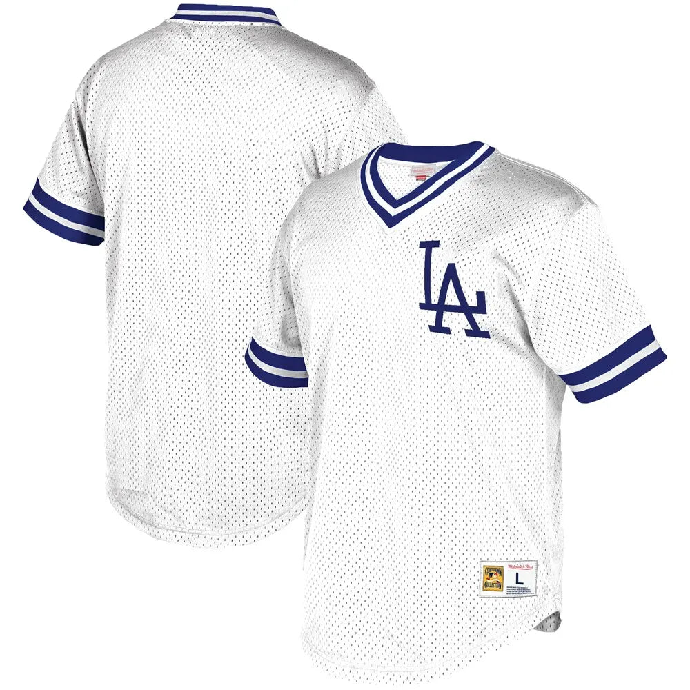 mitchell Dodgers White Mesh Jersey
