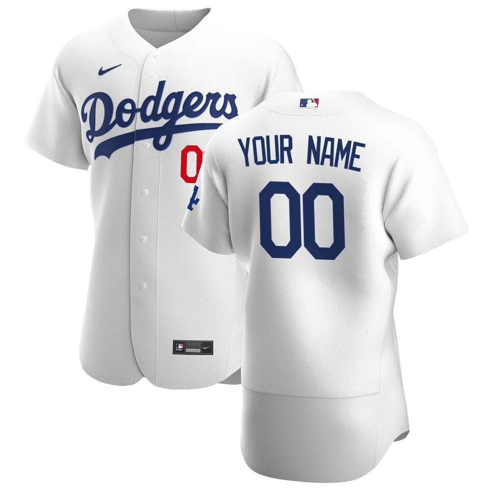 nike design Dodgers White Custom Jersey