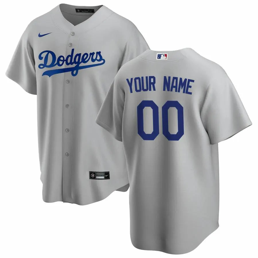 Dodgers Gray Custom Jersey nike