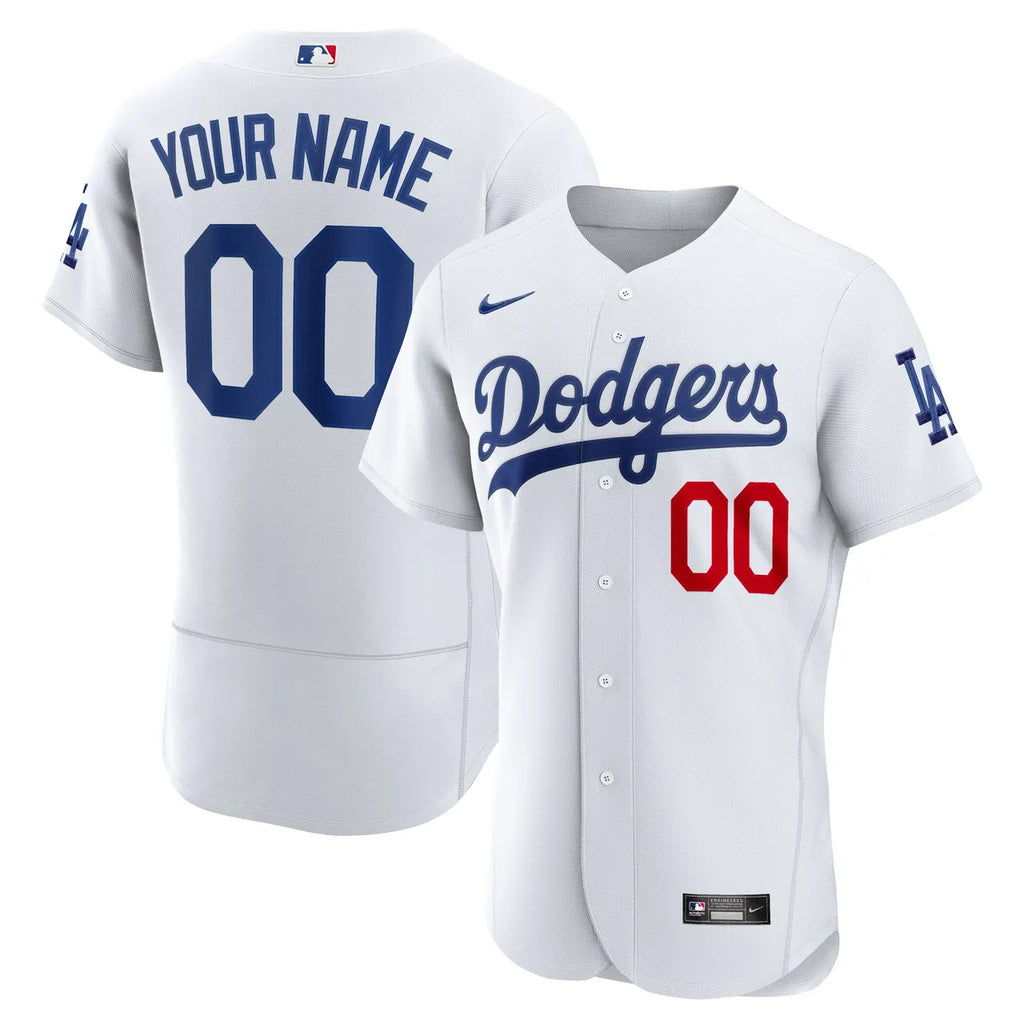 nike Dodgers White Custom Jersey - Hình 2