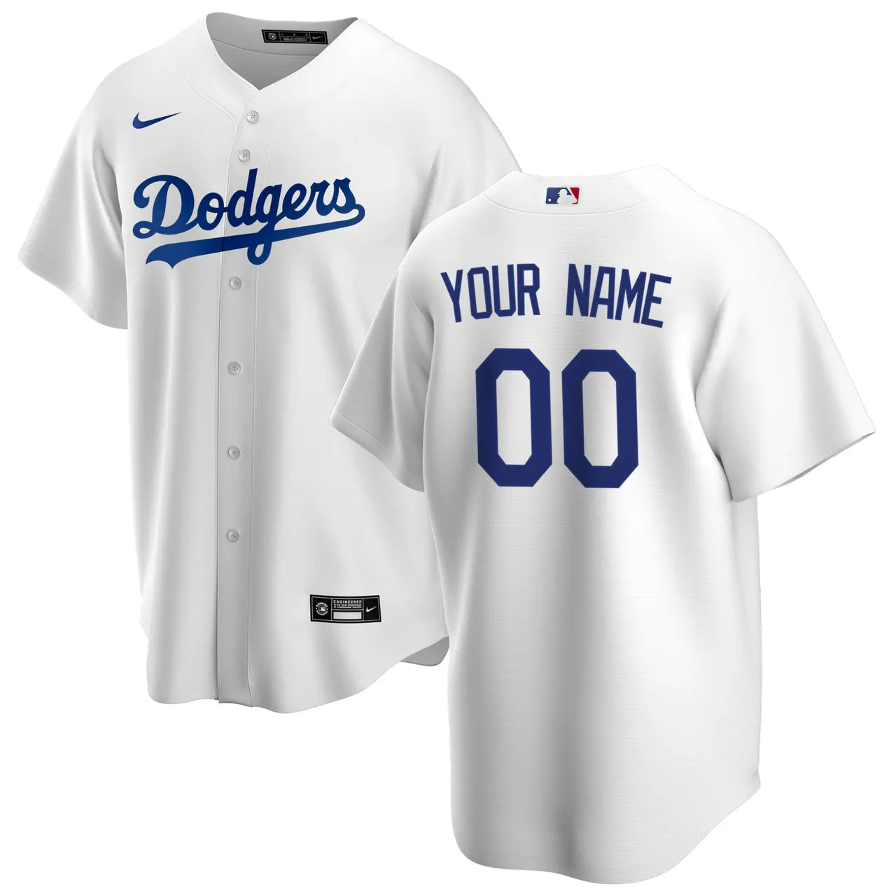 Nike Dodgers White Custom Jersey