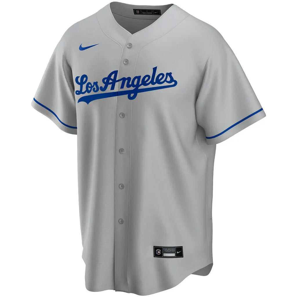 Dodgers Gray Road Custom Jersey - Hình 3