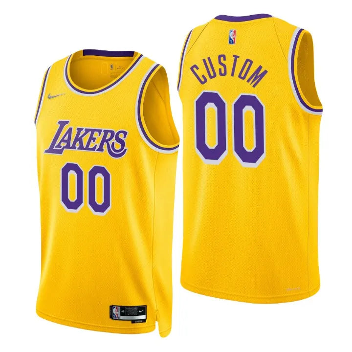 nike icon Lakers Gold Custom Jersey