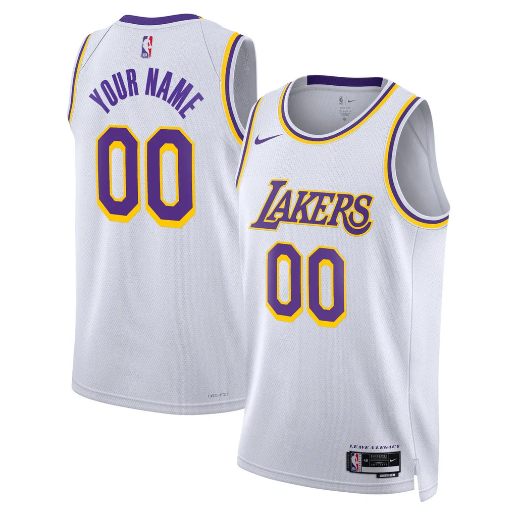 association Lakers White Custom Jersey Nike