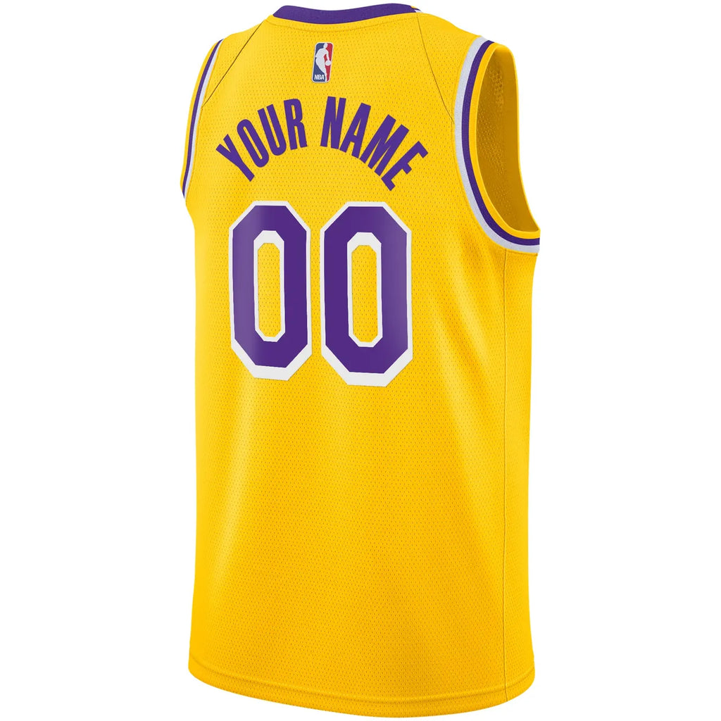personalize Nike Lakers Gold Custom Jersey - Hình 3