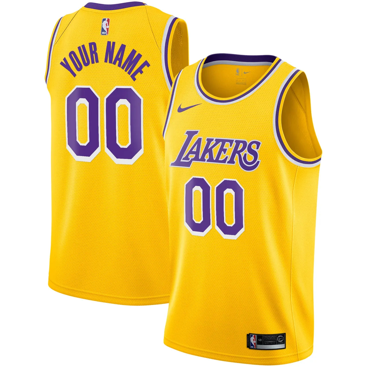 personalize Nike Lakers Gold Custom Jersey