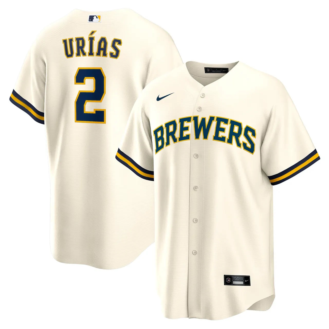 Nike Urias Brewers Cream Jersey - Hình 2