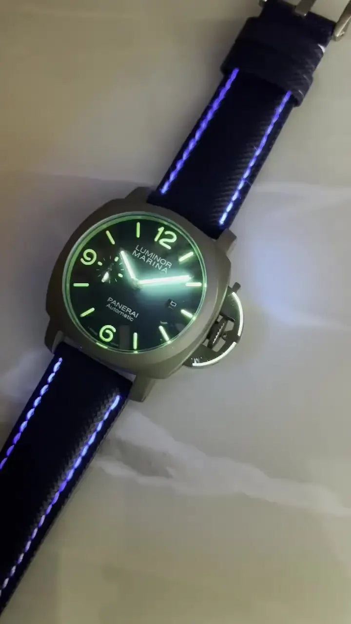 luminor Panerai Blue Titanium Watch