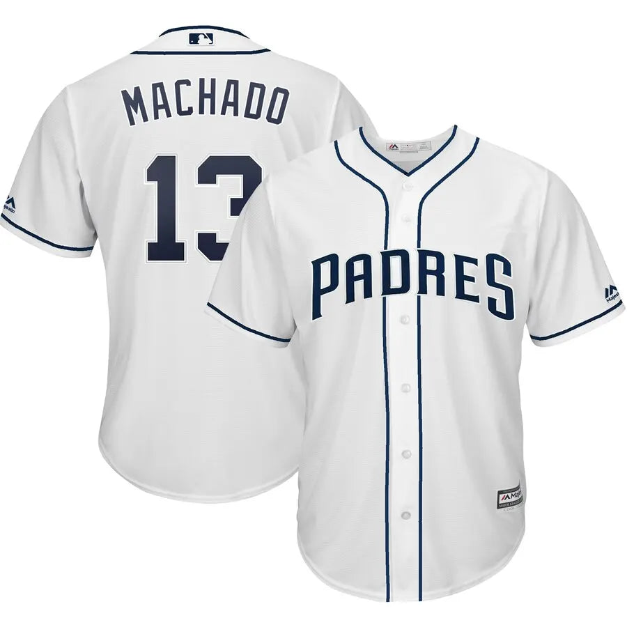 Majestic Machado Padres White Jersey