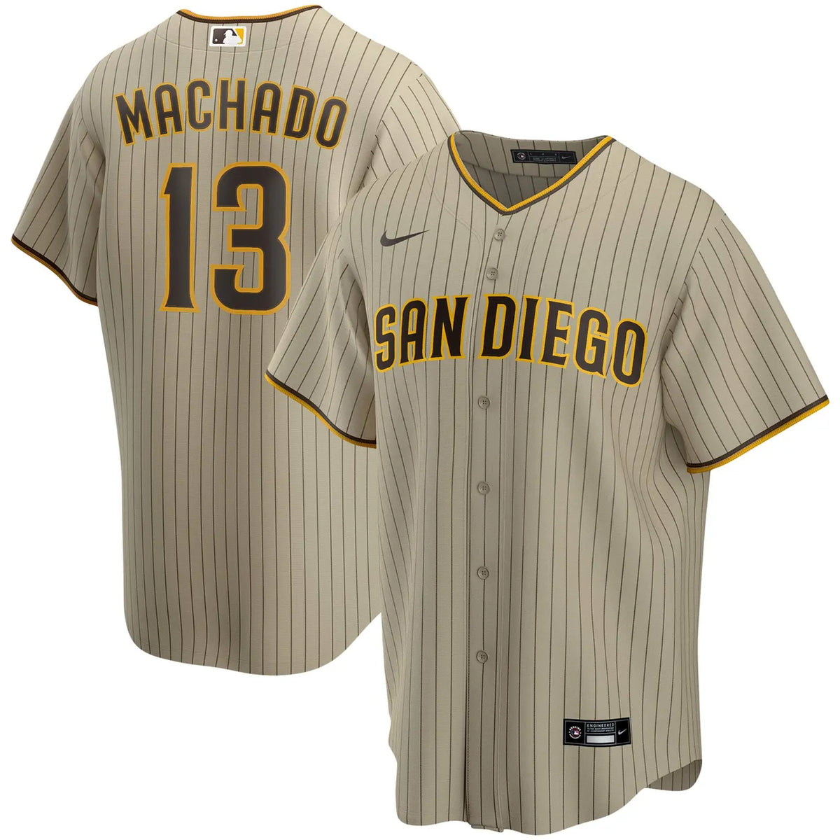 brown Nike Machado Padres Jersey
