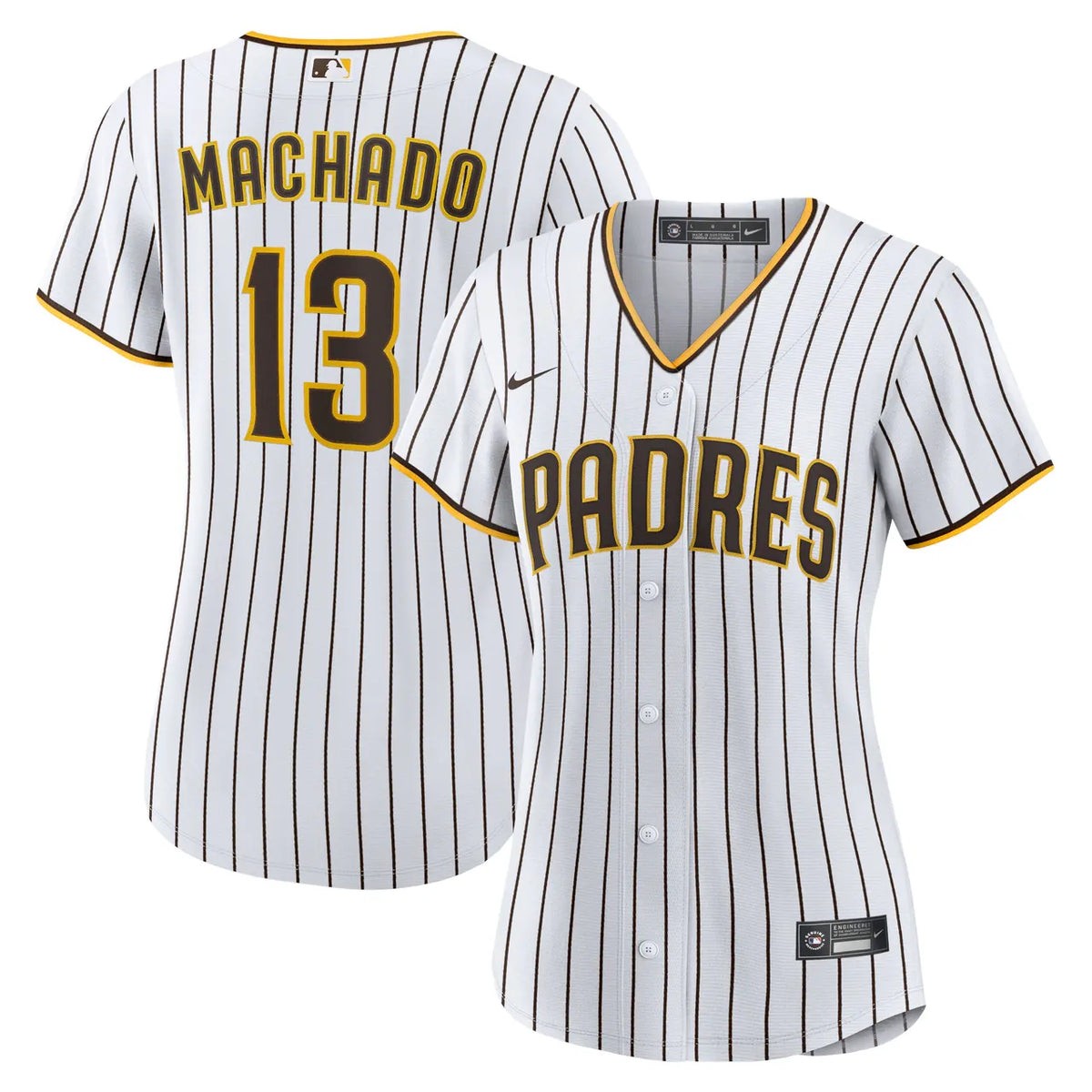 nike Machado Padres Pinstripe Jersey - Hình 2