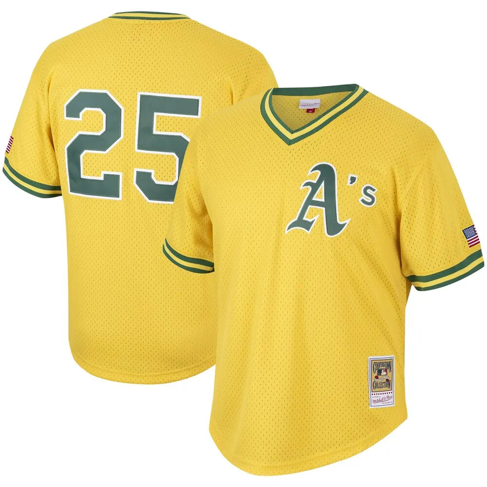 mitchell Athletics Yellow Throwback Jersey