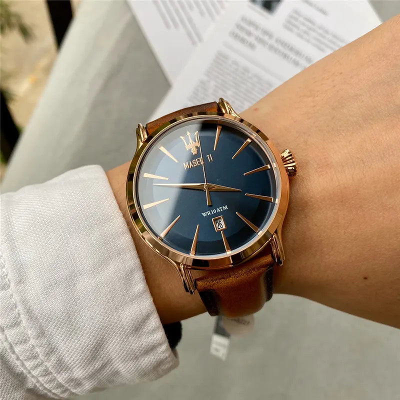 Maserati Blue Leather Rose Gold - Hình 2