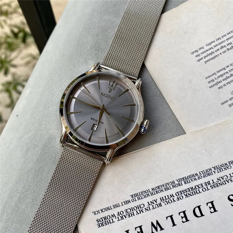 Maserati Silver Mesh Watch