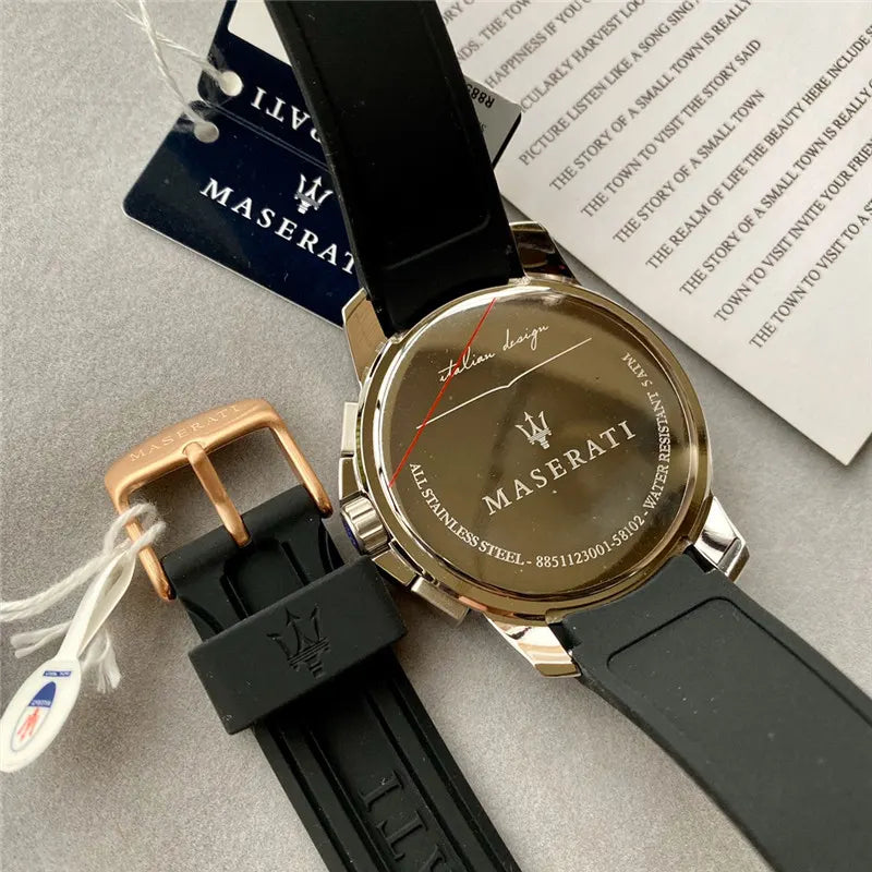Maserati Black Dial Rose Gold - Hình 3