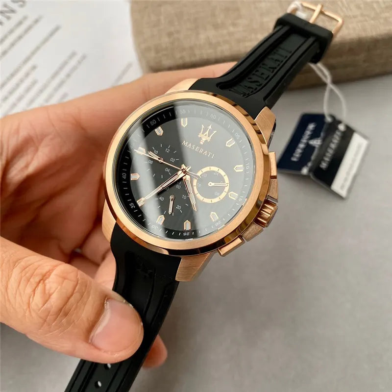 Maserati Black Dial Rose Gold - Hình 2