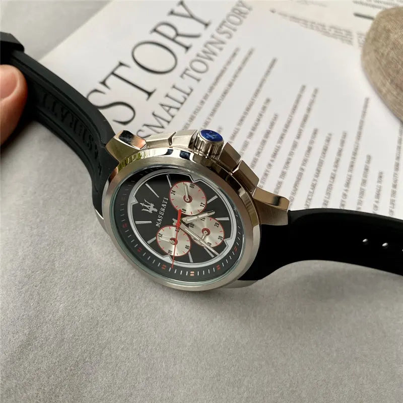 Maserati Black Dial Chronograph - Hình 2