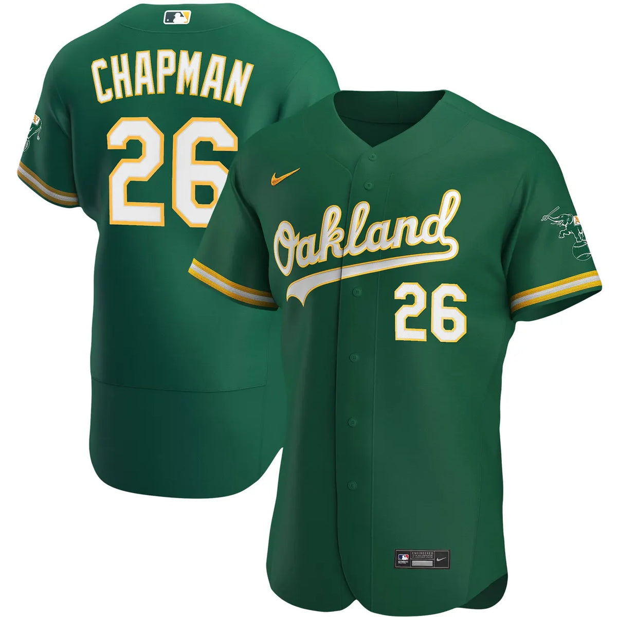 nike Chapman Oakland A's Green Jersey - Hình 2