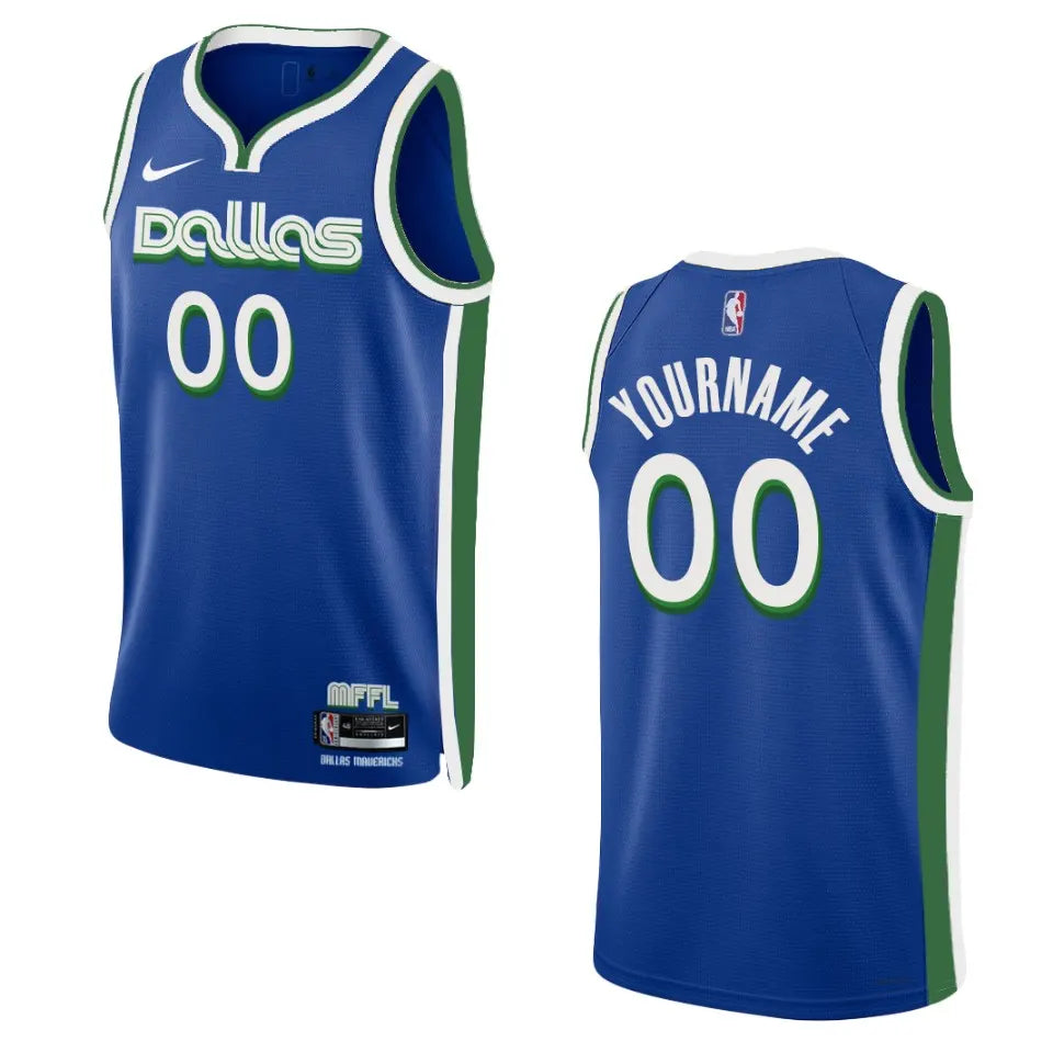Mavericks Blue Custom Jersey nike icon