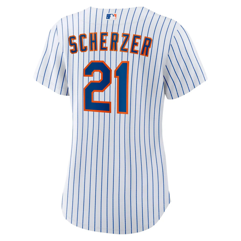 Nike Scherzer Mets Pinstripe Jersey - Hình 4