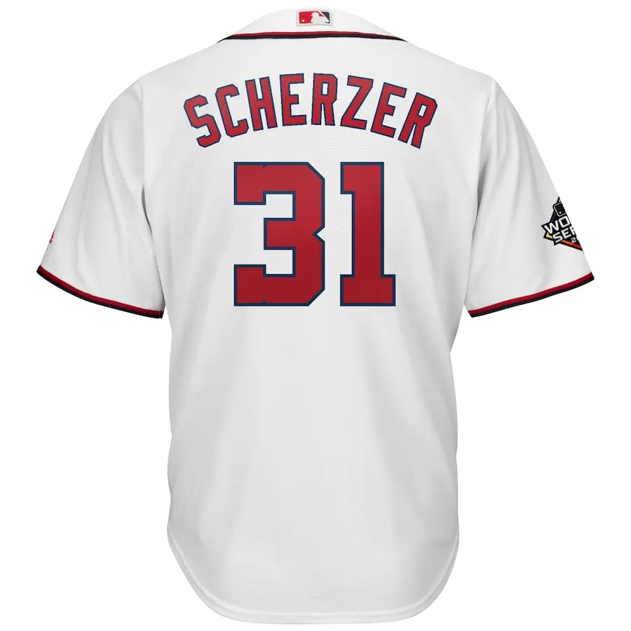 Scherzer Nationals White Home Jersey - Hình 3