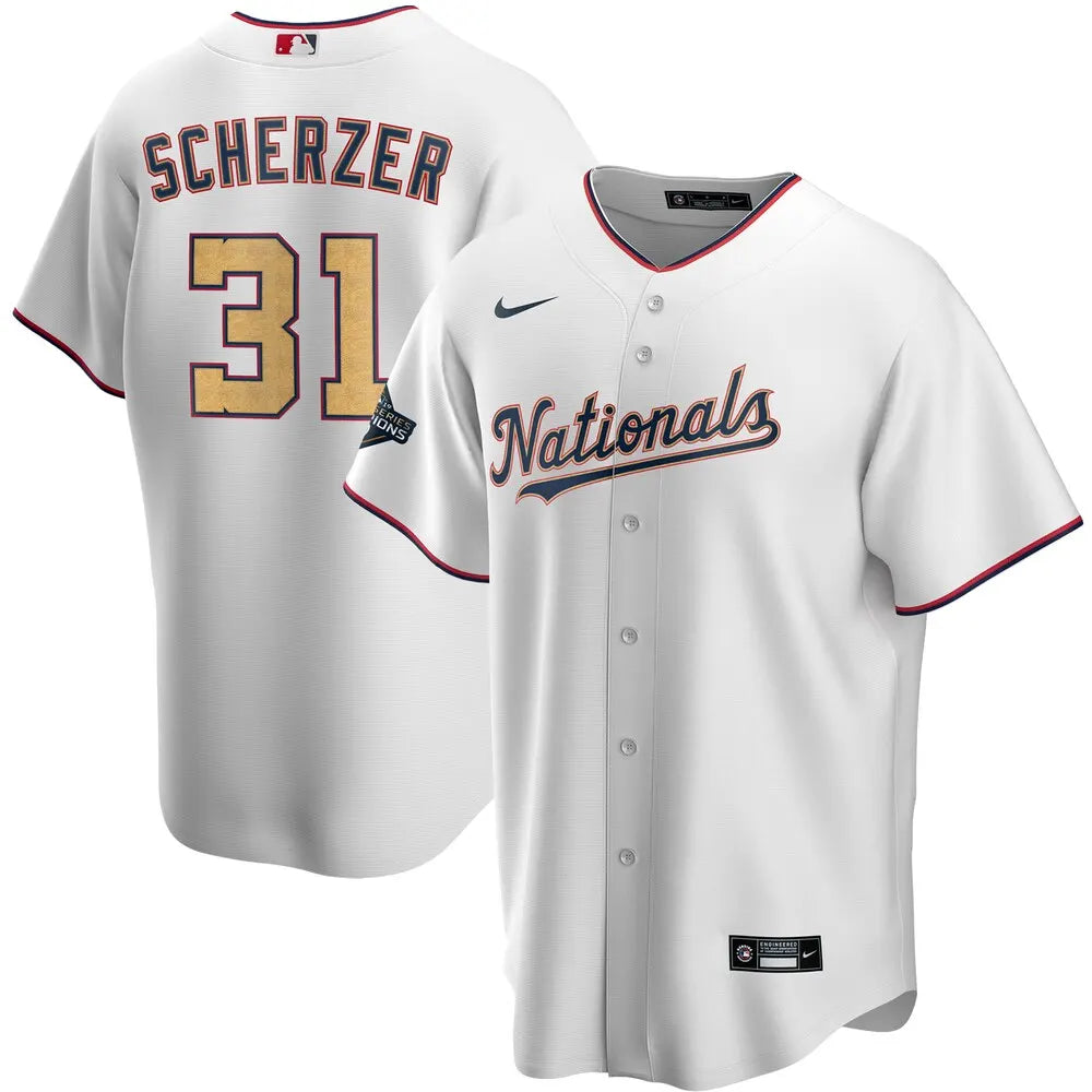 Scherzer Nationals White Jersey nike