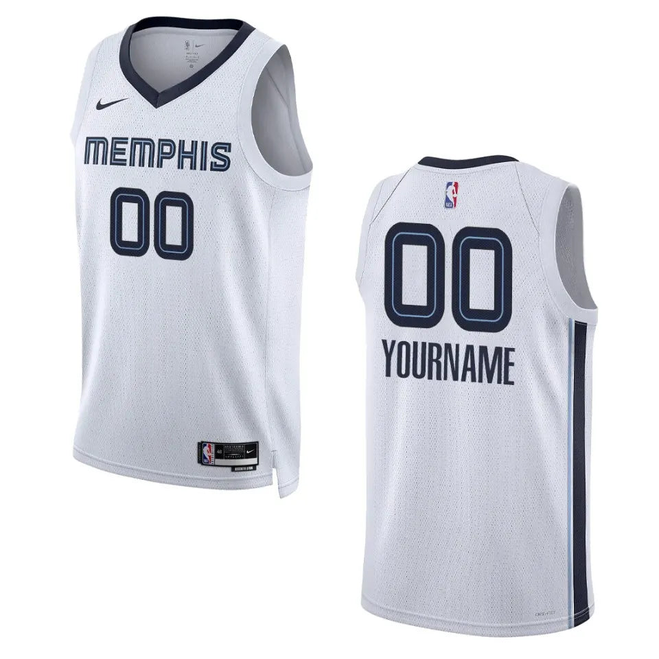 nike personalized Grizzlies White Custom Jersey