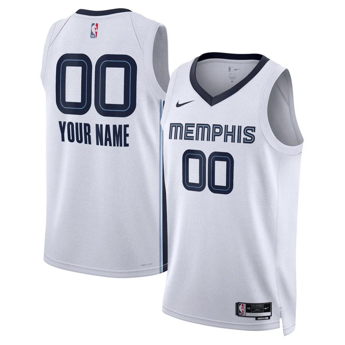 Grizzlies White Custom Jersey nike