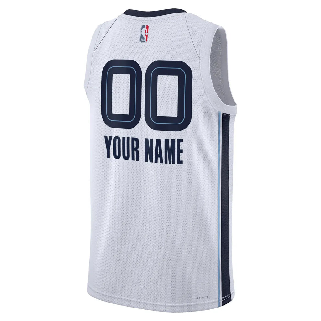 Grizzlies White Custom Jersey nike - Hình 3