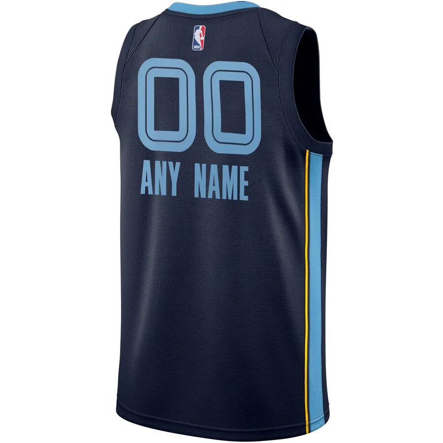 Grizzlies Navy Icon Custom Jersey - Hình 3
