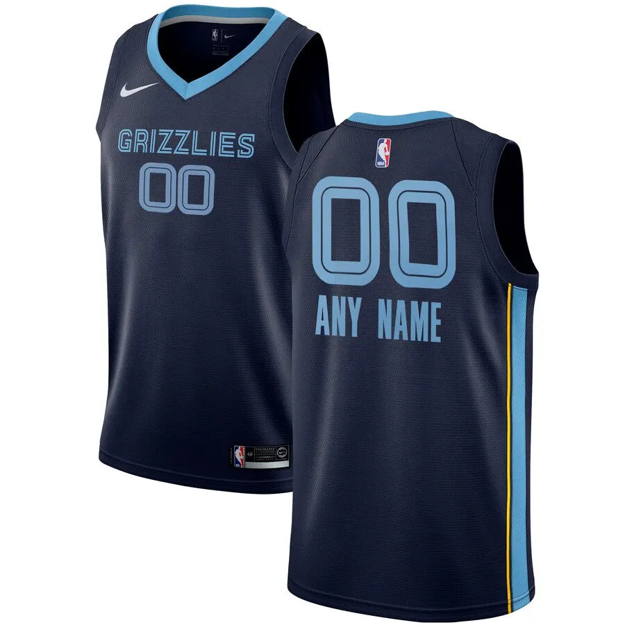 Grizzlies Navy Icon Custom Jersey