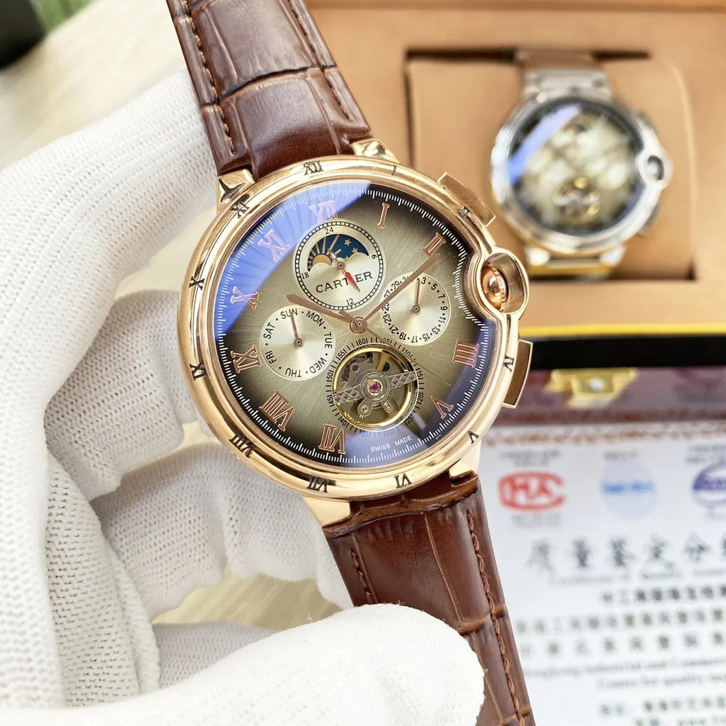 Cartier Gold Brown Moon Phase - Hình 4
