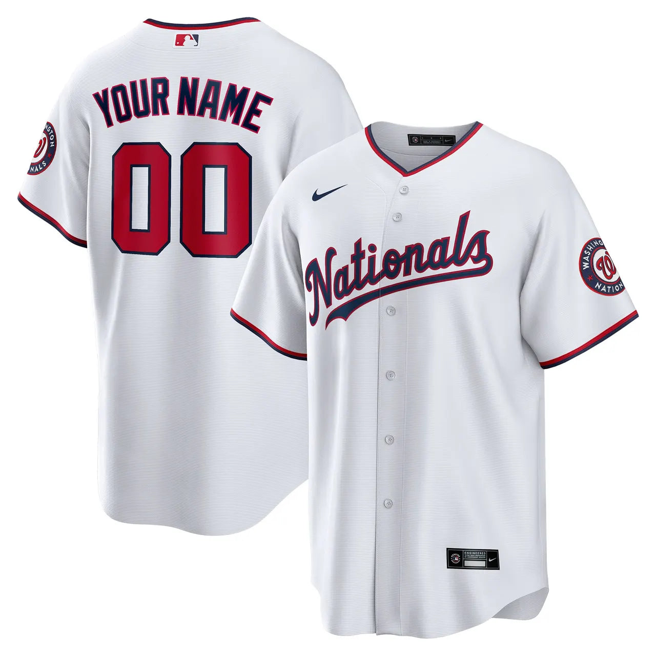 nike Nationals White Replica Custom Jersey