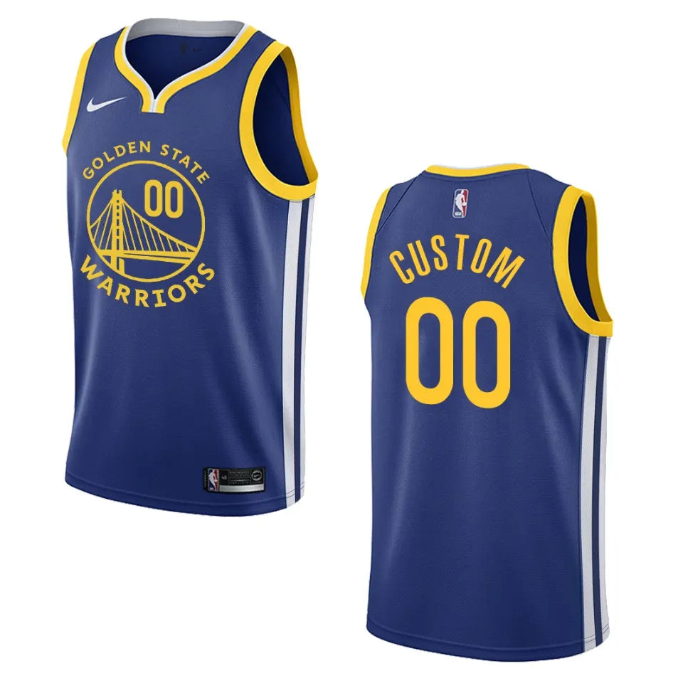 nike city Warriors Blue Custom Jersey
